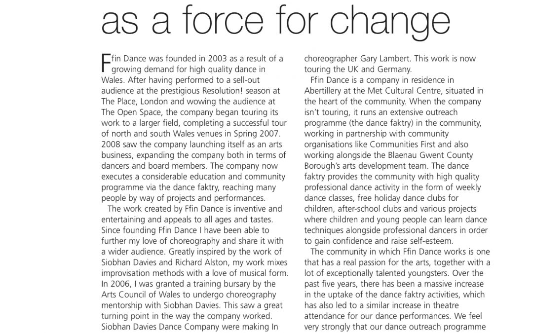 Dance As a Force for Change